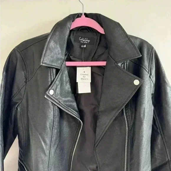 New Fashion Faux-Leather Jacket NWT L - Picture 4 of 7